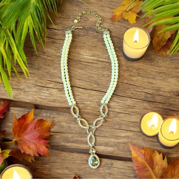 HEIDI DAUS Beaded Faux Pearl Statement Necklace - Picture 2 of 9